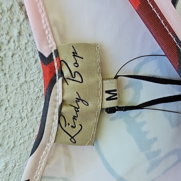 NWT NEW Lindy Bop Pink Key Hole Pin Up Top Skulls Roses She Devil Print - Picture 7 of 8